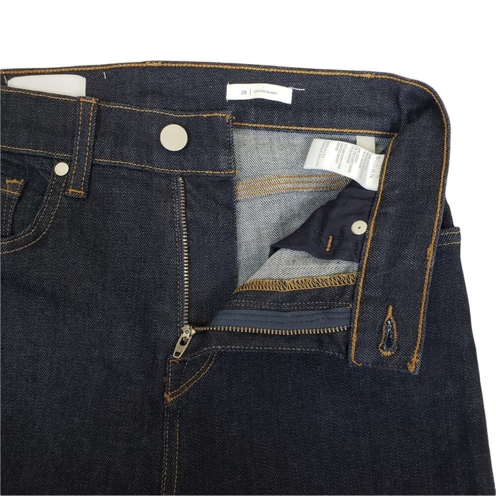 BLDWN Vented Hi Rise Skinny Jean Abyss Blue Dark Wash Women's 28 NEW - Picture 13 of 16